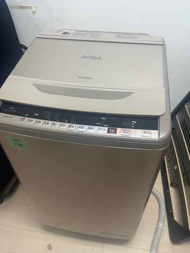 洗濯機日立beatwash 2017年10kg 仙台市内無料配達　設置