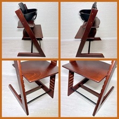 ［美品✨］組み立て不要　清掃済み❗️子供から大人まで使える❗️　 ストッケ　トリップトラップ　イス　ベビーセット　付❗️　ベビーチェアの画像