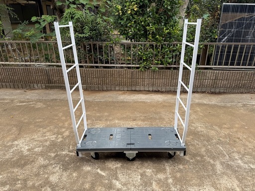 6輪台車 フットブレーキ付きW1260×D425×H1520mm 台車　引取限定