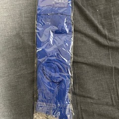 ミズノ　サッカーソックス　ストッキング　青　25〜27cmの画像