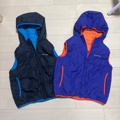 モンベルmonbell中綿ベストリバーシブル2着セット140cmの画像