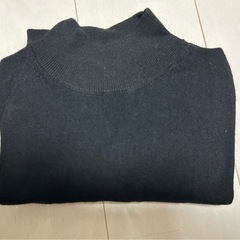 無印良品　洗えるウールハイゲージハイネックセーター　黒Mの画像