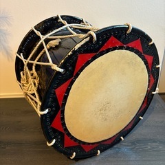 盛岡 さんさ太鼓 一尺七寸 1尺7寸 直径 約51cm　和太鼓 バチ付
の画像