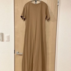 無印良品　半袖ワンピース　太番手天竺編みフレアワンピースの画像