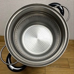 ヨシカワ SH9087 クックルックパスタポット22cm 3層　パスタ　鍋　大の画像