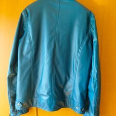 【古着】GILEVANS　合成皮革ジャンパー　L　ブルー　中古　送料が高いので取りにこれる方限定の画像