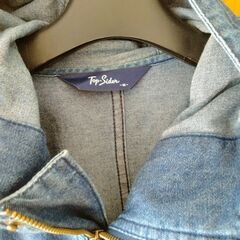 【古着】Top-Sider　ジーンズ生地のフード付きパーカー　Ｍ　ブルー　中古　送料が高いので取りにこれる方限定の画像