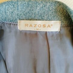 【古着】RAZOSA　厚手のベスト　Ｍのタグが付いているが寸法的にはＬ　薄いグリーン系　中古　送料が高いので取りにこれる方限定の画像