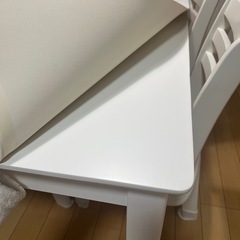 超美品！ダイニングテーブル回転式チェア4脚セットホワイトの画像