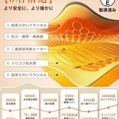 電気毛布⭐️掛け敷き兼用 洗える 180×130cm ダブルサイズ フランネルの画像