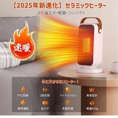 ☆新品☆小型 電気ファンヒーター 3段階温度調節 コンパクト セラミックファンヒーターの画像