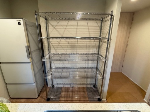 キャスター付きスチールラック120cm