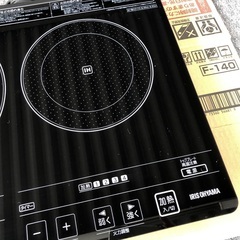 2014年製 アイリスオーヤマ 2口 IHクッキングヒーター 1400W 100V 「EIH1470-B」の画像