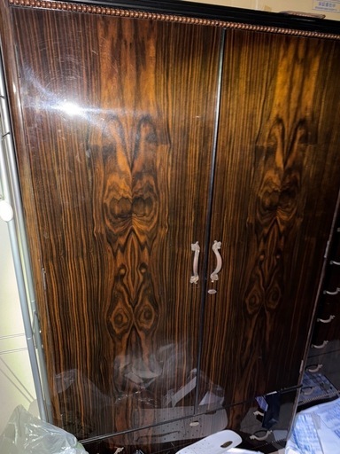 至急売買希望‼️ 値下げ交渉あり　高級 洋服タンス 衣装箪笥 黒檀 無垢材ハンガー掛け付き アンティーク 和モダン