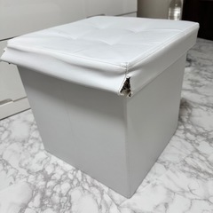 🤍収納BOX椅子ホワイトの画像