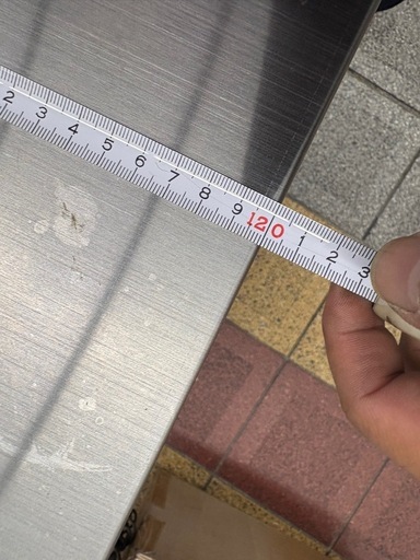 超美品　スチール製　作業台 調理台 間口1200×奥行450×高さ800mm 店舗/厨房/業務用品 キッチン台 