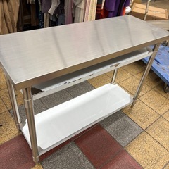 超美品　スチール製　作業台 調理台 間口1200×奥行450×高さ800mm 店舗/厨房/業務用品 キッチン台 の画像