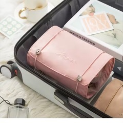 新品未使用☆ 取り外し可能な化粧品バッグポータブル ☆大容量 4 in 1 折りたたみ旅行化粧品収納トイレタリーバッグの画像