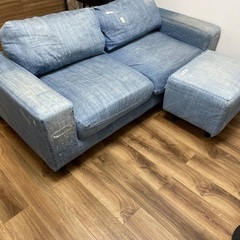 journal standard 人気ソファー！デニムカバー、フランクリンソファー、オットマン付きの画像