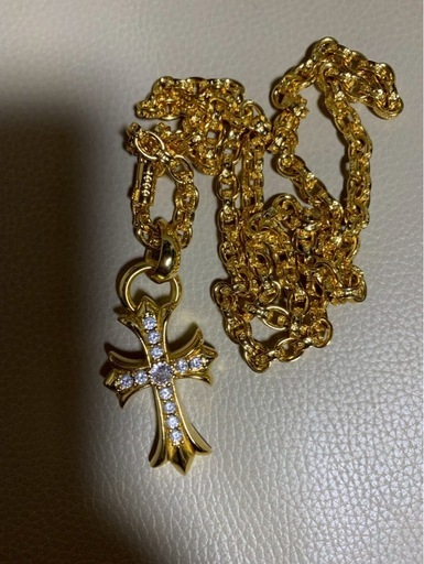 シルバー22K加工スモールクロスとペーパーちチェーン