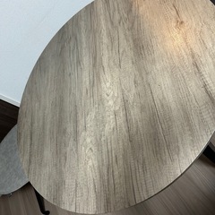 円形ダイニングテーブル グレー 90×90の画像