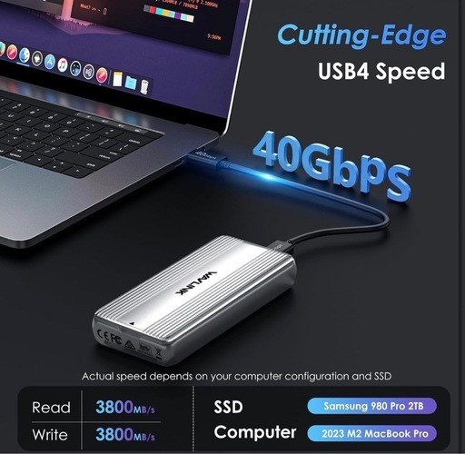 【新品】WAVLINK SSD用外付けケース工具不要8TB対応アルミ合金冷却ファン搭載