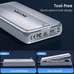 【新品】WAVLINK SSD用外付けケース工具不要8TB対応アルミ合金冷却ファン搭載の画像