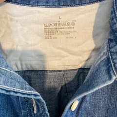 【まとめ買い値引可】無印コットンシャツ　メンズM〜L相当の画像