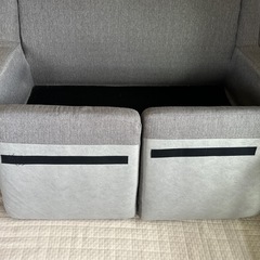 ソファ　二人がけ　グレーの画像