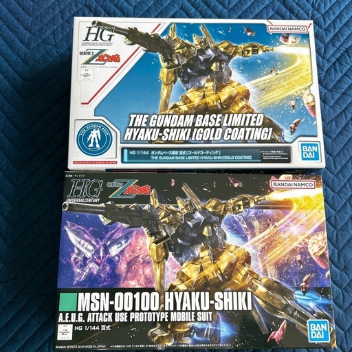 ガンプラ　百式（ゴールドコーティング）、百式（REVIVE）