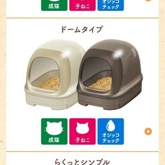 エステー•ニャンとも清潔トイレ 猫用 トイレ本体セット ドームタイプ ブラウンの画像