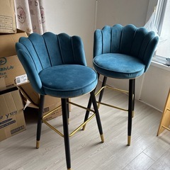 【譲渡先決まりました】泣く泣く出品😭お気に入りのカウンターチェア　2脚セットの画像