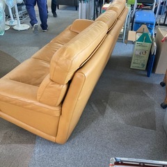 茶色３人がけソファー　美品の画像