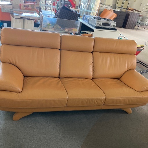 茶色３人がけソファー　美品