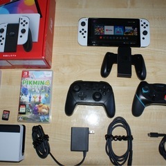 【美品】Nintendo Switch 有機ELモデル ホワイト ソフト付きの画像