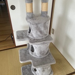 🐾【美品】おしゃれキャットタワー／高さ105cm／長崎市引き取り限定🐾の画像