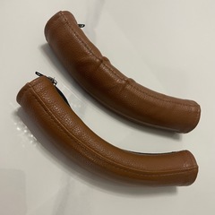 ベビーカー　ハンドルカバー　2点セット　サイベックス　コンビ　レザー　ブラウンの画像