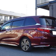 車検満タン オデッセイ アブソルートEX ホンダセンシング 衝突軽減ブレーキ レーダークルーズ ナビ フルセグTV Bluetooth フリップダウンモニター アラウンドビューモニター 両側パワスラ スマートキー ハーフレザーシート フルエアロ 18インチAW LEDライト ETC ドラレコ の画像