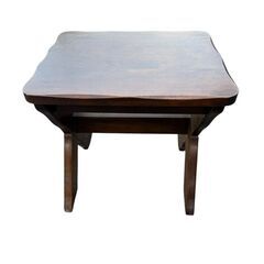 カントリー北欧調、天然無垢材松材パイン材角スツール、木製椅子、ナチュラルウッドの画像