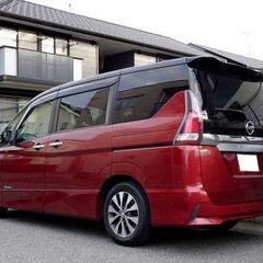 車検満タン セレナハイブリッド ハイウェイスター 1オーナー エマージェンシーブレーキ ナビ フルセグTV Bluetooth フリップダウンモニター アラウンドビューモニター 両側パワスラ インテリキー クルコン LEDライト LEDフォグ ETCの画像