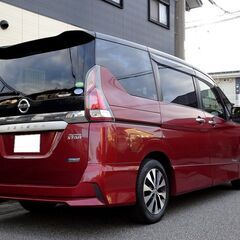 車検満タン セレナハイブリッド ハイウェイスター 1オーナー エマージェンシーブレーキ ナビ フルセグTV Bluetooth フリップダウンモニター アラウンドビューモニター 両側パワスラ インテリキー クルコン LEDライト LEDフォグ ETCの画像