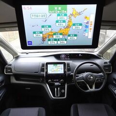 車検満タン セレナハイブリッド ハイウェイスター 1オーナー エマージェンシーブレーキ ナビ フルセグTV Bluetooth フリップダウンモニター アラウンドビューモニター 両側パワスラ インテリキー クルコン LEDライト LEDフォグ ETCの画像