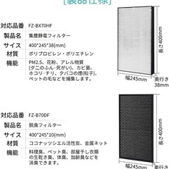 シャープ 空気清浄機交換用互換フィルターの画像