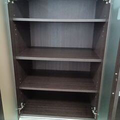 ★リユースのサカイ水戸店★  食器棚 ダークブラウン H178×D40×W59 クリーニング済み MT5948の画像