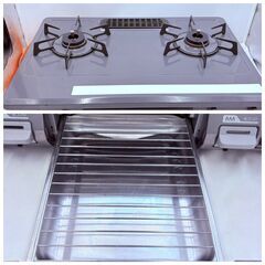 【❗️✨状態キレイ✨❗️】🔥リンナイ ガステーブル RT64JH-R LPガス用 グリル付き 2017年製 現状品🔥の画像