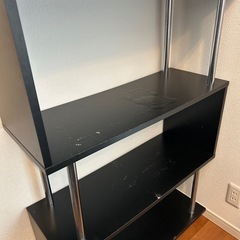 【ラック】S字 オープンラック 4段 黒　おしゃれ シェルフ　収納棚 飾り棚の画像