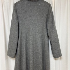 [極美品]ピュアカシミア 100% ファー ロングコート グレー Mサイズの画像