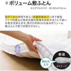 ニトリマットレス、敷布団の画像