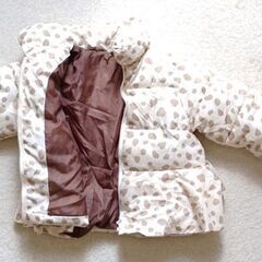 子ども服 キッズ服 サイズ90 ジャンバー 白＆茶の画像