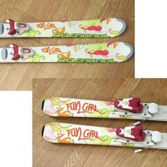 120cm 子供用 スキー 2点セット ロシニョール カービングスキー スキー板 ビンディング付き 札幌市 清田区 平岡の画像